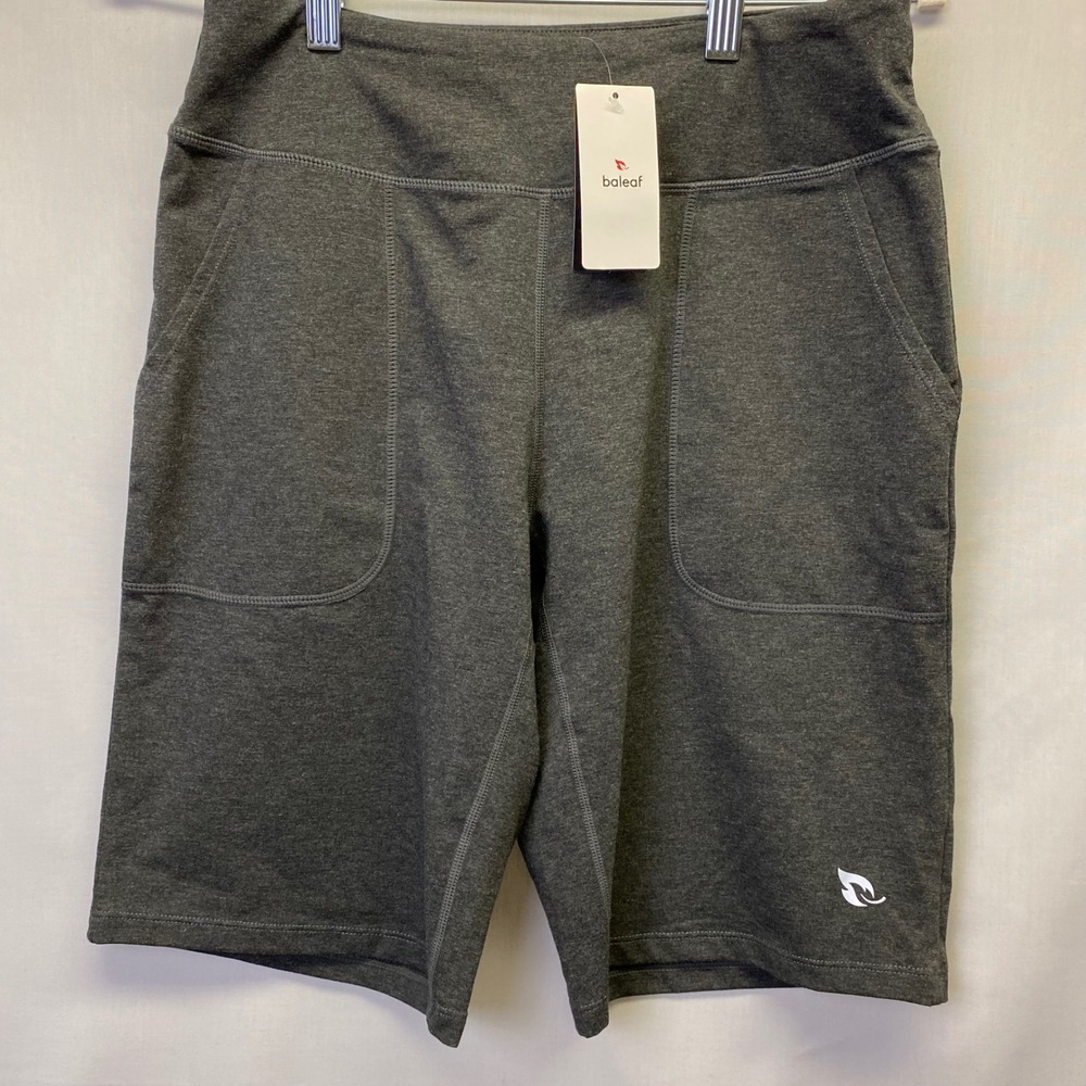 NWT Baleaf Gray Bike Shorts Athleisure Activewear‎ Gym Women's M